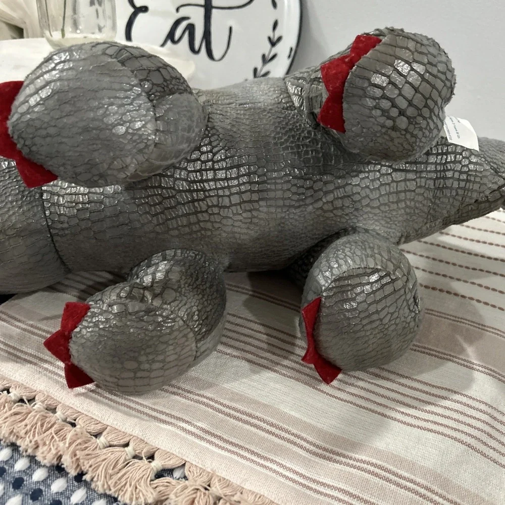 New 12 Inch STEGOSAURUS Dinosaur Stuffed‎ Animal Plush Toy Eye Changing Gray